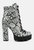 Palmetto Snake Skin Ankle Boots - Black