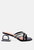Parisian Cut Rhinestone Embellished Strap Sandals - Black