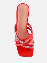 Parisian Cut Rhinestone Embellished Strap Sandals