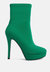 Patotie Lycra High Heel Ankle Boots - Green