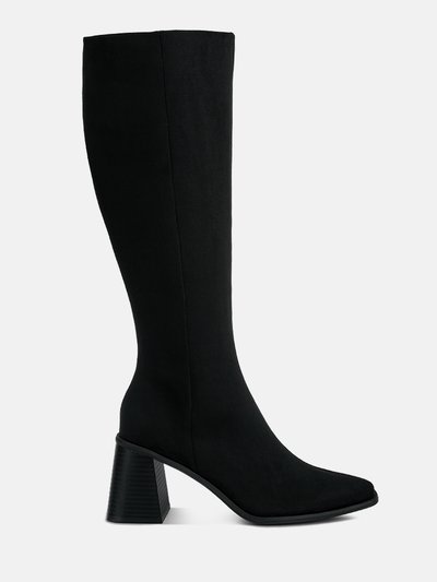 London Rag Paytin Faux Leather Block Heel calf Length Boots product