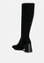 Paytin Faux Leather Block Heel calf Length Boots