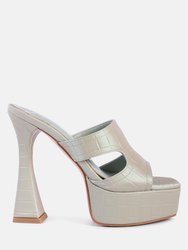 Pda Croc High Heel Platform Sandals - Mint