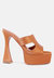 Pda Croc High Heel Platform Sandals - Tan