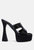 Pda Croc High Heel Platform Sandals - Black
