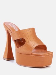 Pda Croc High Heel Platform Sandals