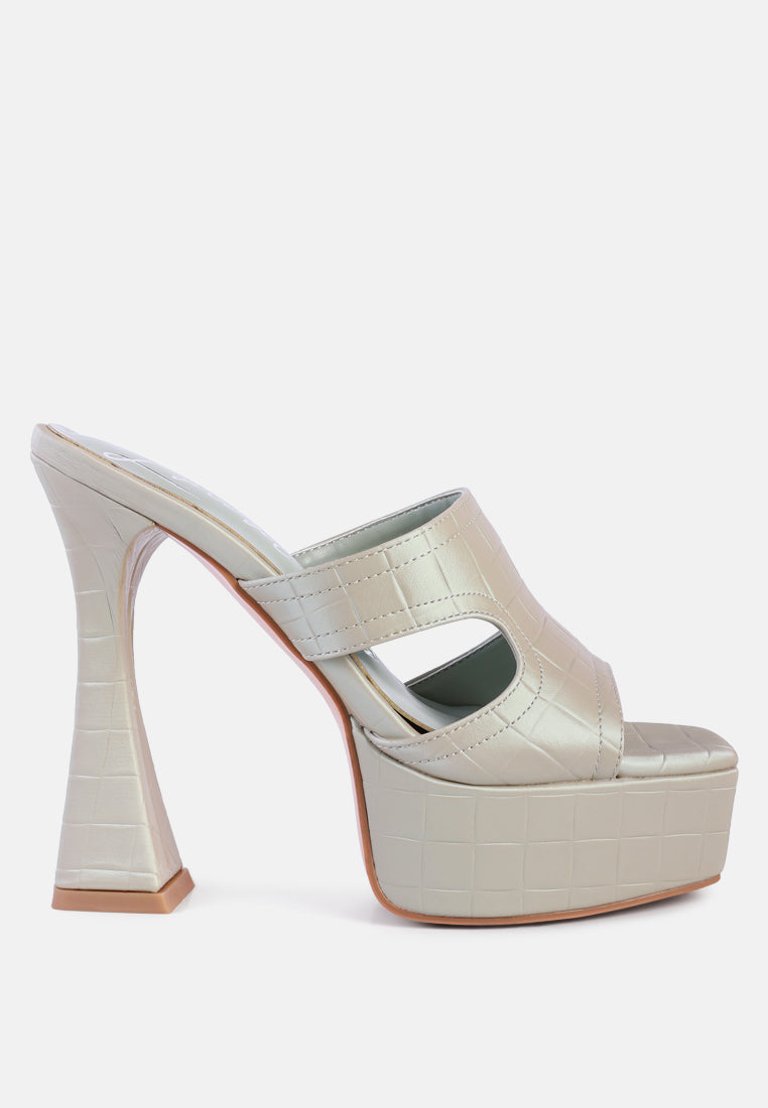 Pda Croc High Heel Platform Sandals - Mint