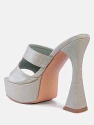 Pda Croc High Heel Platform Sandals