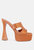 Pda Croc High Heel Platform Sandals - Tan