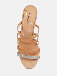 Peaches Strapped Rhinestone Embellished Sandals