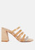 Peaches Strapped Rhinestone Embellished Sandals - Beige