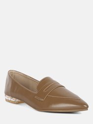 peretti flat formal loafers - Taupe