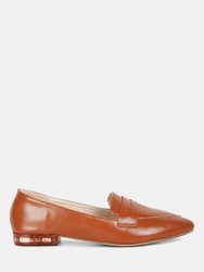 peretti flat formal loafers - Tan