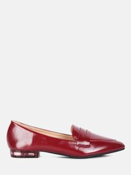 peretti flat formal loafers - Red