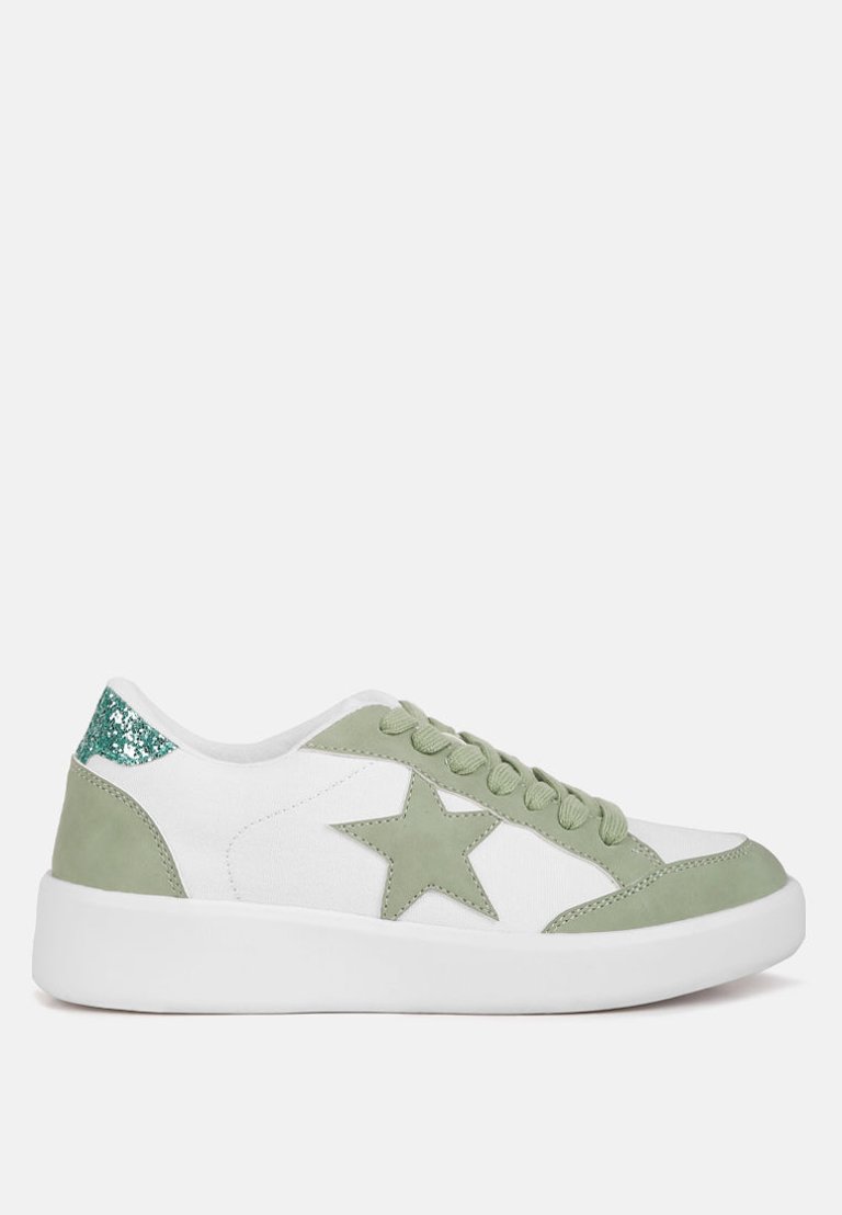 Perry Glitter Detail Star Sneakers - Green
