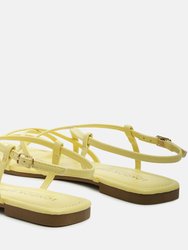 Petal Molly Cuddles Cross Strap Detail Flat Sandals
