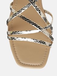 Petal Molly Cuddles Cross Strap Detail Flat Sandals