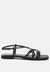 Petal Molly Cuddles Cross Strap Detail Flat Sandals - Black