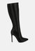 Pipette Diamante Set High Heeled Calf Boot - Black