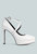 Pixie Dust Patent Faux Leather Cross Strap Pumps - White