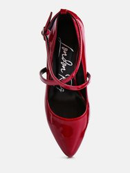 Pixie Dust Patent Faux Leather Cross Strap Pumps