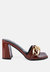 Playdoll Block Heel Sandal With Metal Chain Detail - Espresso