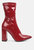 Pluto Block Heel Stiletto Ankle Boot - Burgundy