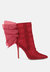 Princess Organza Wrapped Style Heeled Ankle Boots - Red