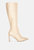 Prinkles Quilted Italian Block Heel Calf Boots - Beige