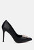 Prisca High Heel Brooch Detail Pumps - Black