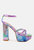 Prisma Tie-Dye High Platform Heeled Sandals - Purple