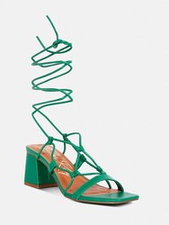 Provoked Lace up Block Heeled Sandals