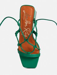 Provoked Lace up Block Heeled Sandals