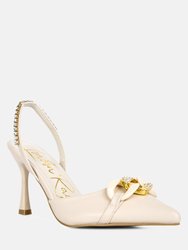 Pull Me Diamante Embellished Chain Sandals