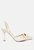 Pull Me Diamante Embellished Chain Sandals - Beige