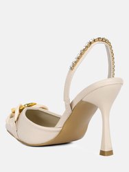 Pull Me Diamante Embellished Chain Sandals