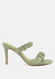 Qualie Ruched Strap Stiletto Sandals - Mint