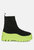 Quavo Knitted Platform Chunky Boots - Black-Green