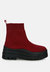 Quavo Knitted Platform Chunky Boots - Burgundy-Black