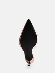 Queenie Satin Stiletto Mule Sandals