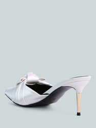 Queenie Satin Stiletto Mule Sandals