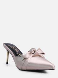 Queenie Satin Stiletto Mule Sandals