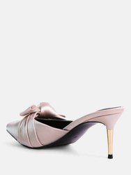 Queenie Satin Stiletto Mule Sandals