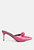 Queenie Satin Stiletto Mule Sandals - Pink