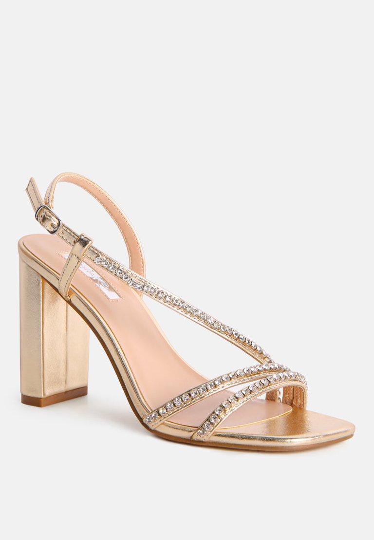 Raisins Pie Diamante Embellished Block Heel Sandals