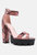 Rattle Snake Print Chunky High Block Heel Sandals