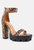 Rattle Snake Print Chunky High Block Heel Sandals