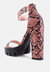 Rattle Snake Print Chunky High Block Heel Sandals