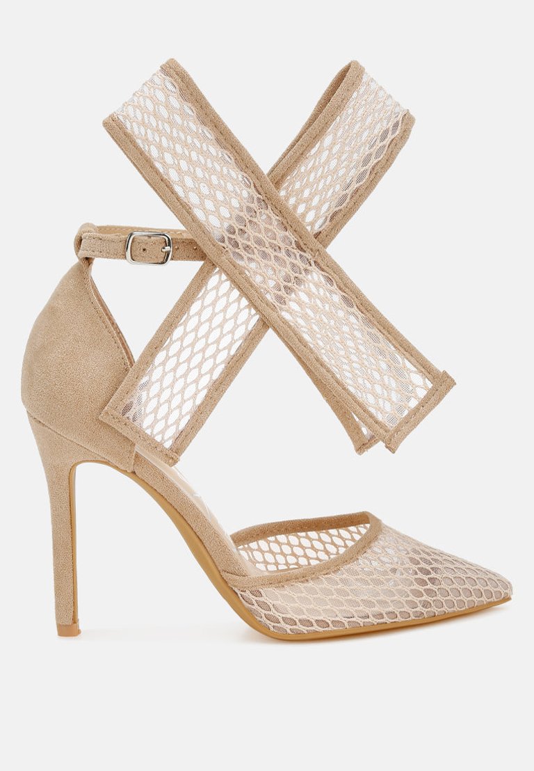 Regenta Big Bow Detail Stiletto Sandals - Beige