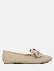 Remee Front Bow Loafers - Tan